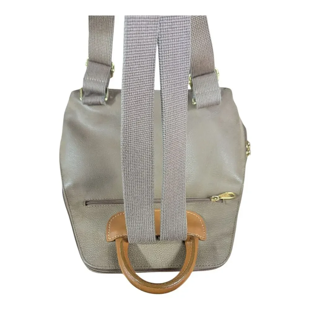 Jump For Boyt Olive Green Brown Backpack Purse Pebbled Case Travel Bag